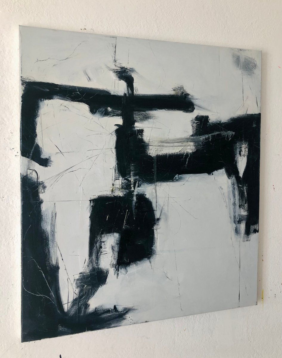 The first sonnet. Black and white abstract painting. by Ilaria Dessi?