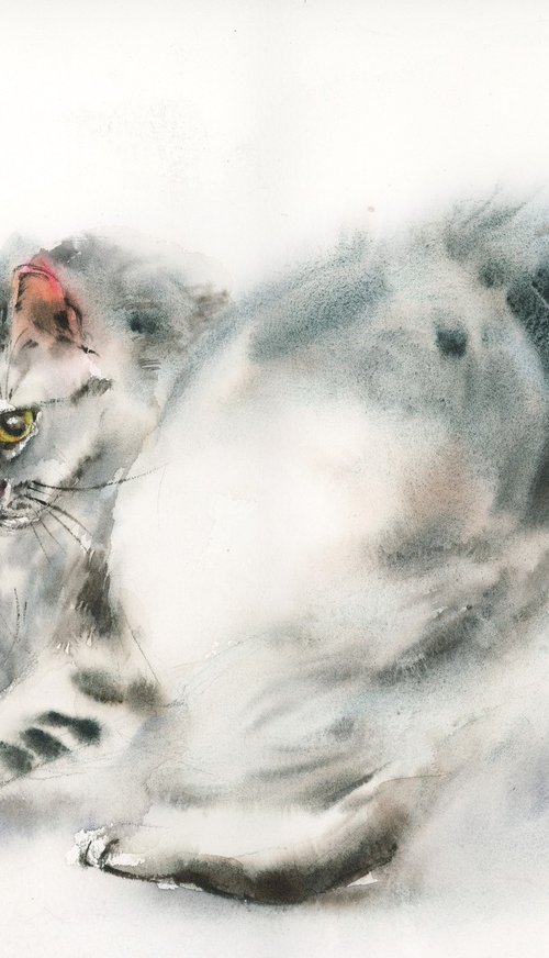 Playing Cat by Sophie Rodionov