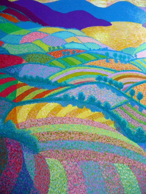 SUNSET OVER RAINBOW FIELDS