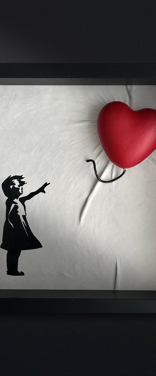 Girl With a Red Heart Balloon by Jakub DK - JAKUB D KRZEWNIAK