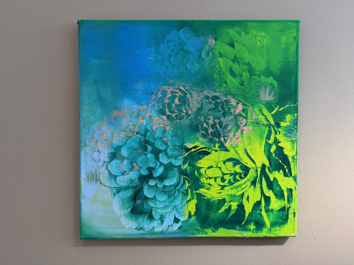 Green Breathing By Ludmila Budanov, 16 X 16, Artwork For Sale On Artfinder
