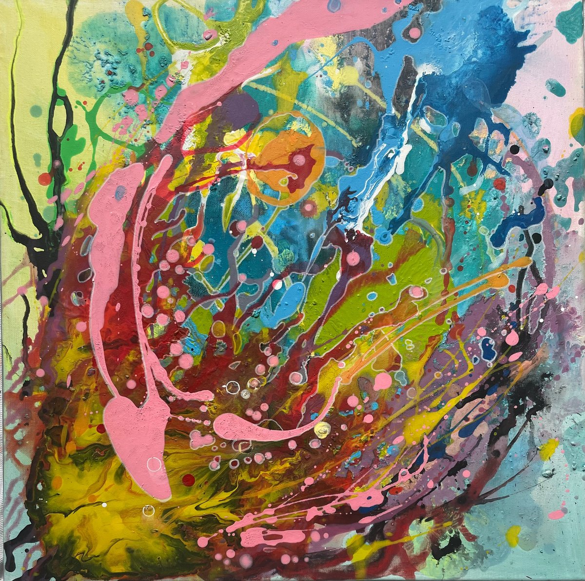 Abstract Acrylic Painting By Oksana Vasylyeva, 20 X 20", Request, Original Artwork