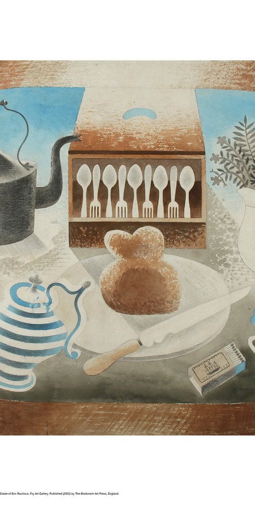 Kettle, Teapot, Breadboard, Matches by Eric Ravilious