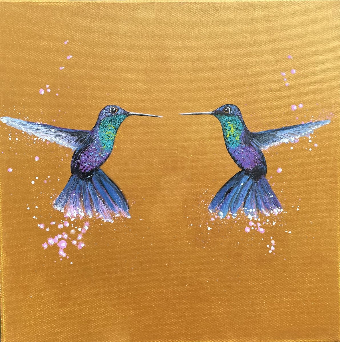 Impressionistic Painting , Messengers Of Joy Ii By Laure Bury, 16 X 16, Artwork For Sale On Artfinder