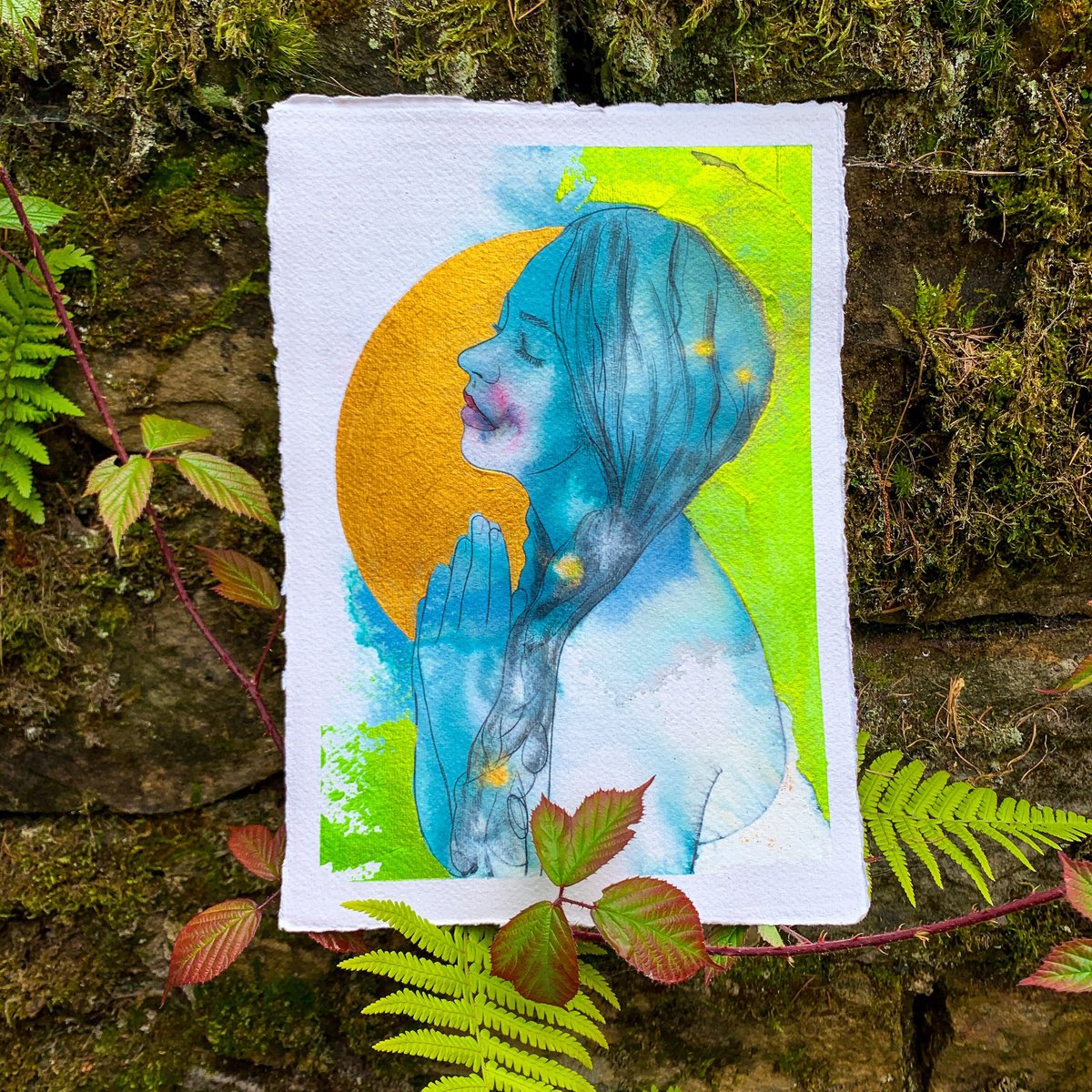 Expressive Botanical Painting By Dianne Bowell, 8 X 11, Pray, Original Artwork