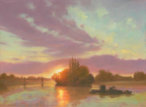 Oliver's Island Autumn Sunrise by Mark Harrison