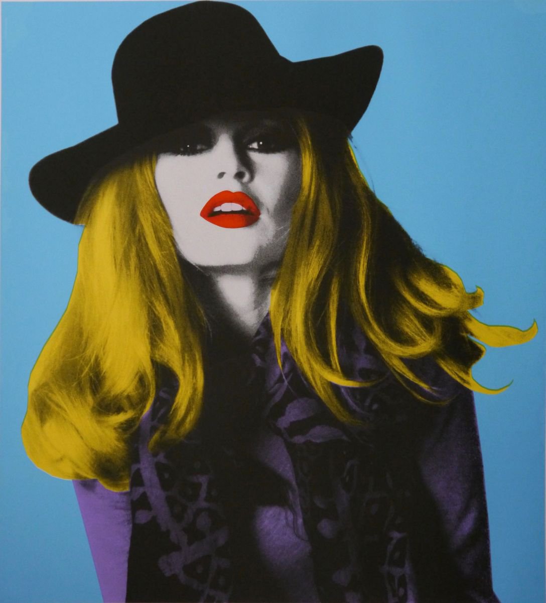 Urban And Pop Portrait Screenprint By David Studwell, 27 X 30, Brigitte Bardot I, Original Artwork