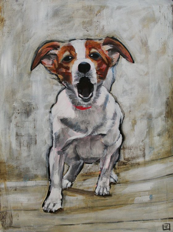 Jack Russell painting called Hear Me Roar!