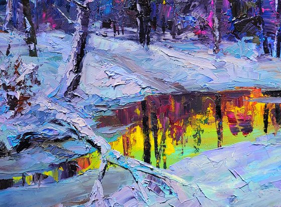 Forest Lake In The Winter Forest