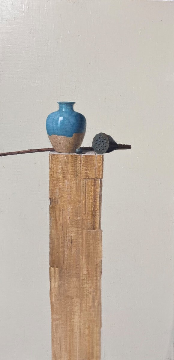 Impressionistic Landscape Oil Painting By Kunlong Wang, 20 X 39", Still Life:zen Art T241, Original Artwork