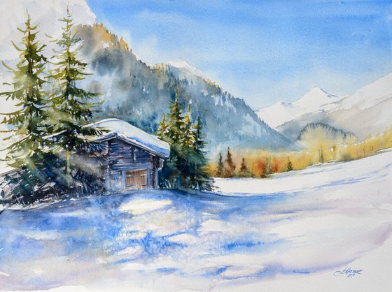 Winter landscape (diptych)