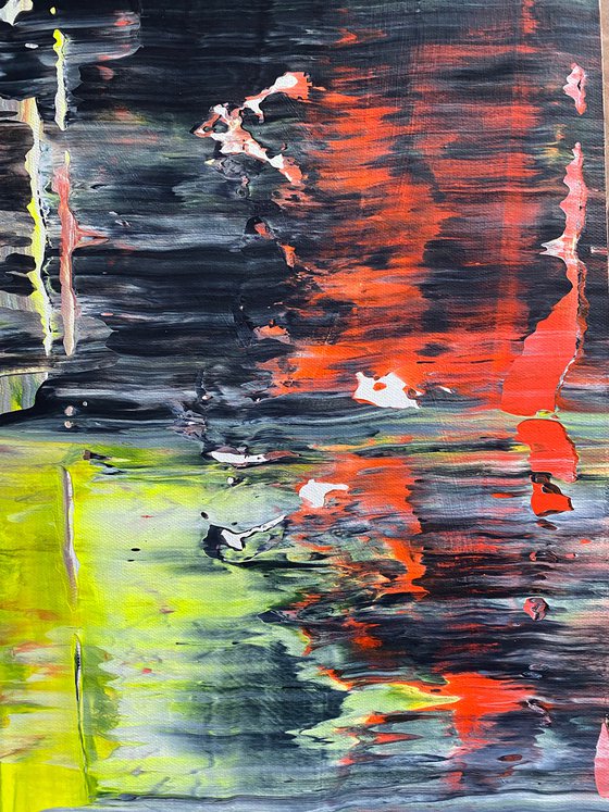 "We Burn Clean" - Save As A Series - Original PMS Large Abstract Diptych Acrylic Paintings On Hand Stretched Canvas - 30" x 34"