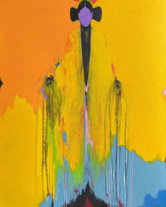Yellow figure in Blue