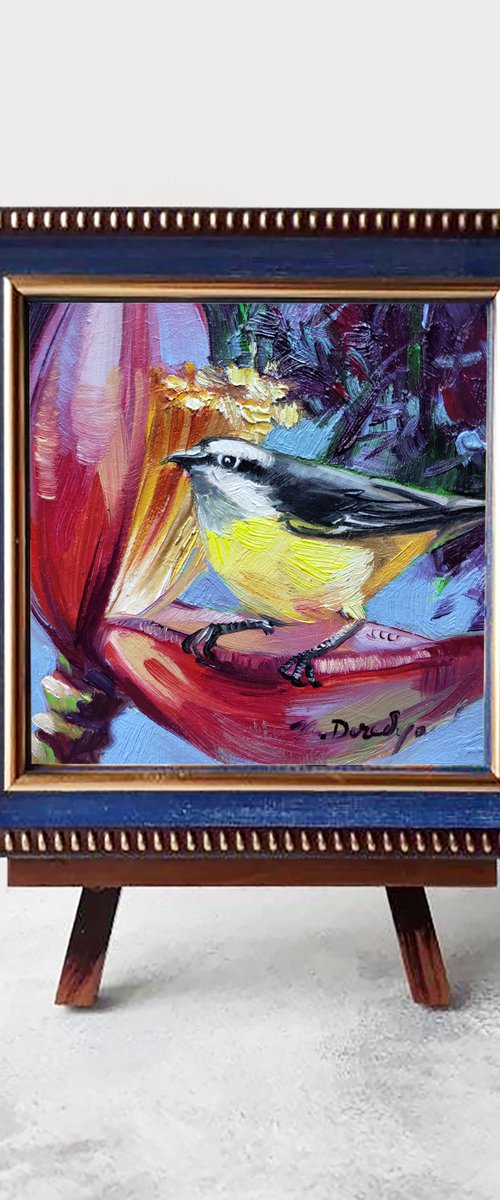 Bananaquit bird by Nataly Derevyanko