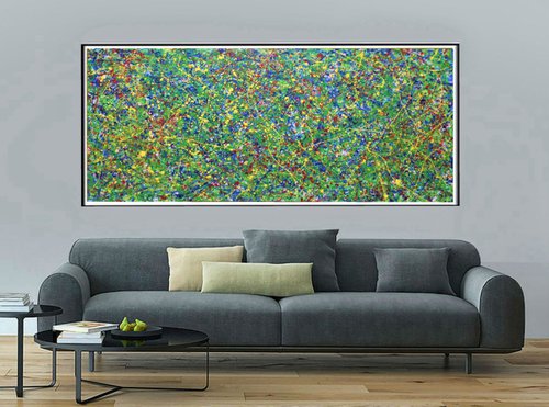 A large abstract painting by Nikolai  Gritsanchuk
