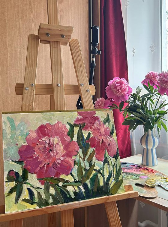 pink peonies