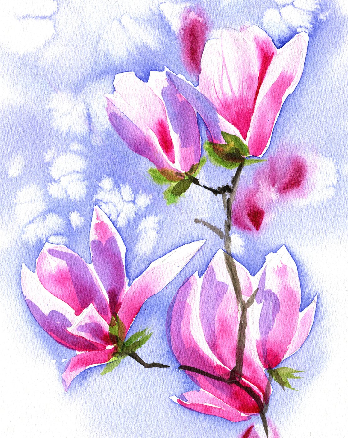 Contemporary and Fantasy Art Floral Print of Original Watercolor Award Winner Magnolia Fantasy Painting for Home Decor hotsell Decorate on a Budget