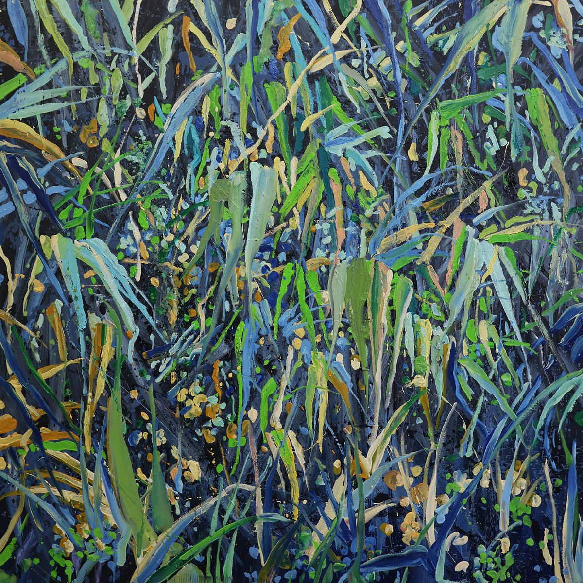 Impressionistic Botanical Oil Painting By Dominic Virtosu, 39 X 39, Leaves Of Truth, Original Artwork