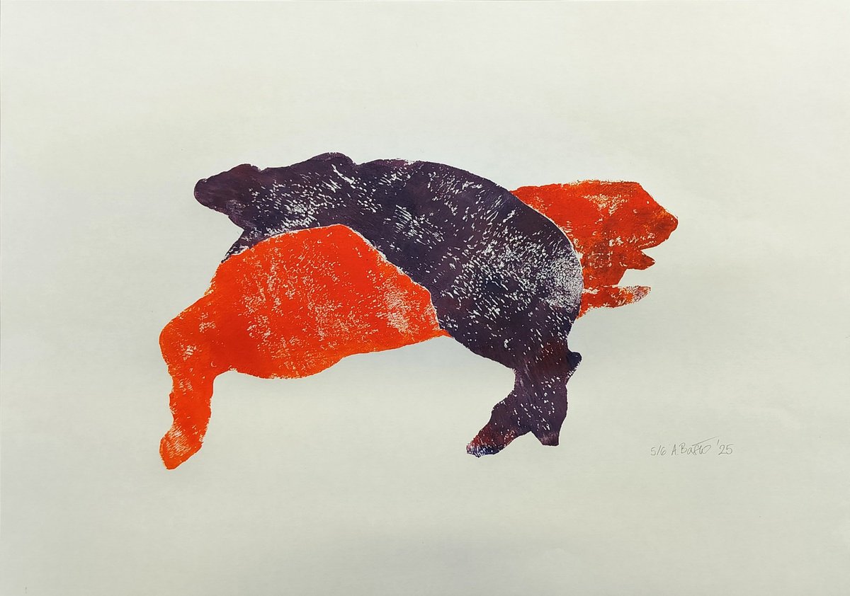 Illustrative Animal Limited Edition Print By Aleksandar Basic, 23 X 17, Rabbits 5/6, Original Artwork