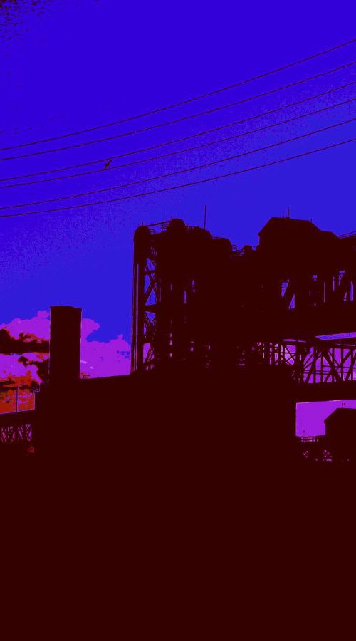 Lift Bridges At Dusk, Calumet River by Leon Sarantos