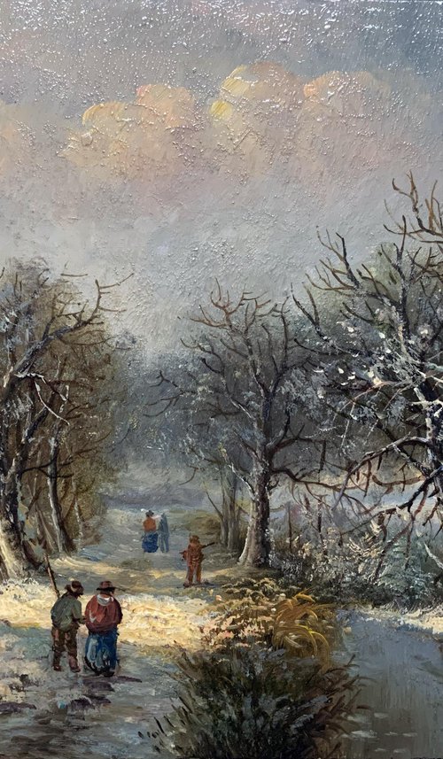 Landscape winter Bruegel Style by GOUYETTE jean-michel