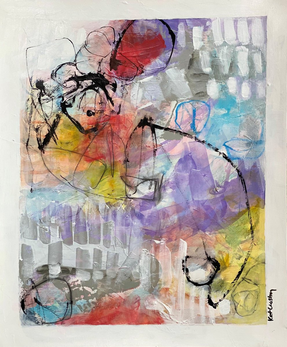 Organic Abstract Acrylic Painting By Kat Crosby, 14 X 17", Don