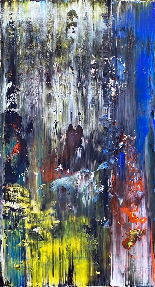 Abstract Acrylic Painting By Preston M. Smith (Pms), 28 X 52", "Ascension", Original Artwork