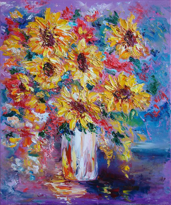 Sunflowers. still life in the vase