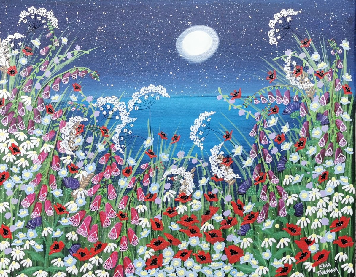 Abstract Landscape Acrylic Painting By Elisa Trueman, 20 X 16, Stardust, Original Artwork