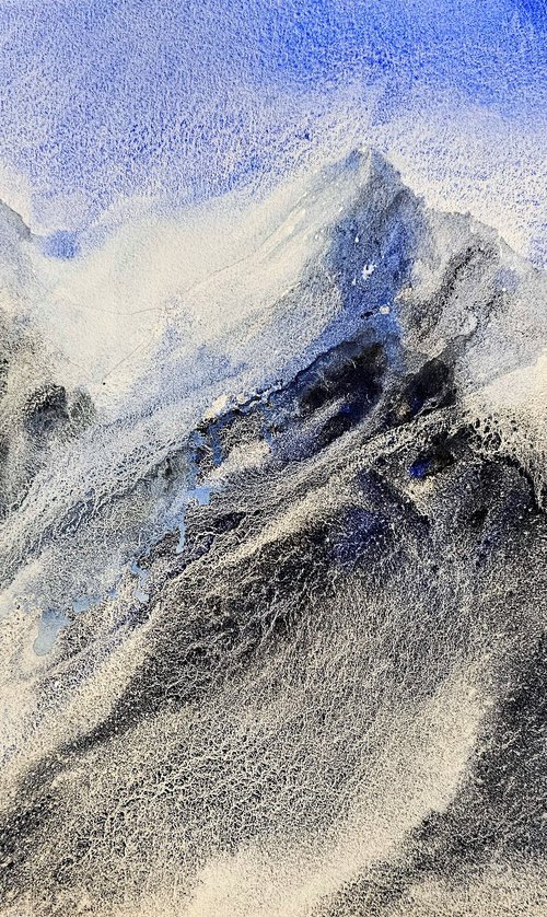 Blue Peaks in Winter Light by Elena Genkin