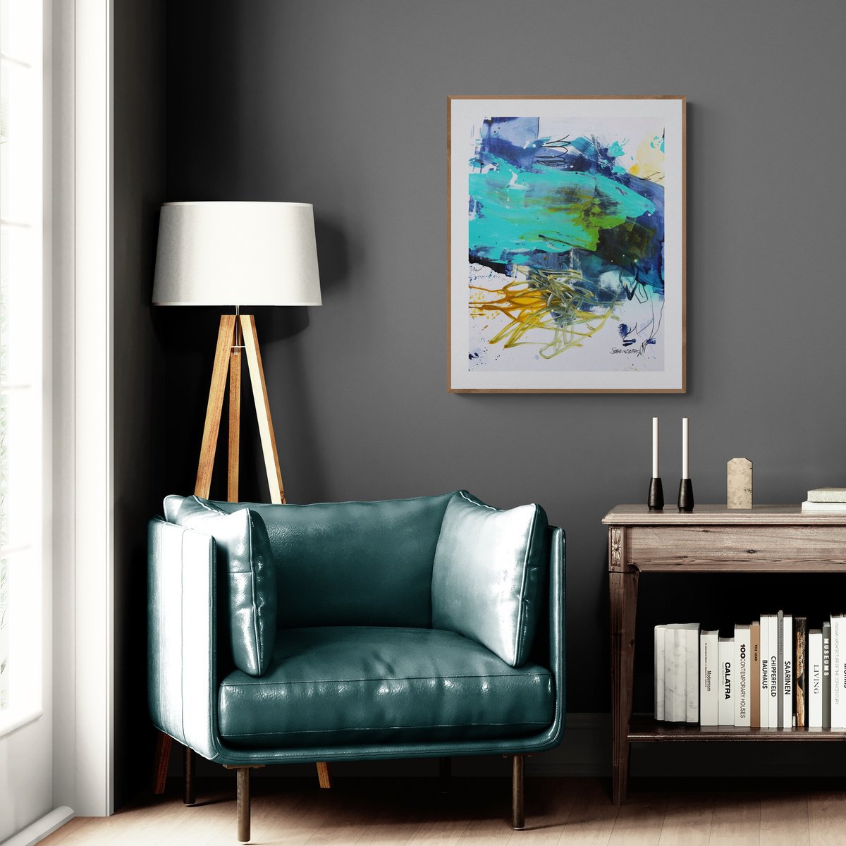 Expressive Abstract Painting By Daniela Schweinsberg, 20 X 26, Don