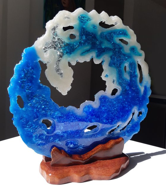 Blue Turquoise glass wave