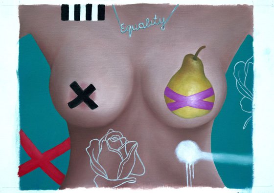 Proto still life #11 - Pear shaped equality 'Free the Nipple'