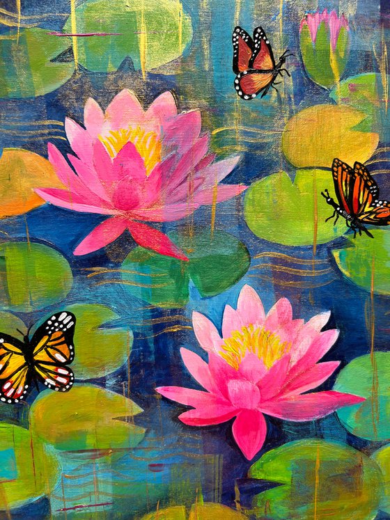 Water Lilies and Butterflies - II