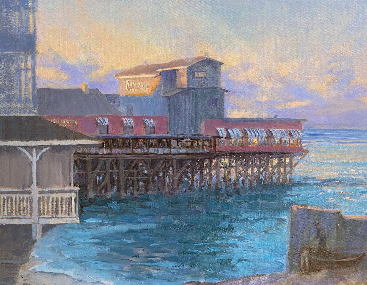 Seaside Sunset Dining By Tatyana Fogarty, 14 X 11, Artwork For Sale On Artfinder