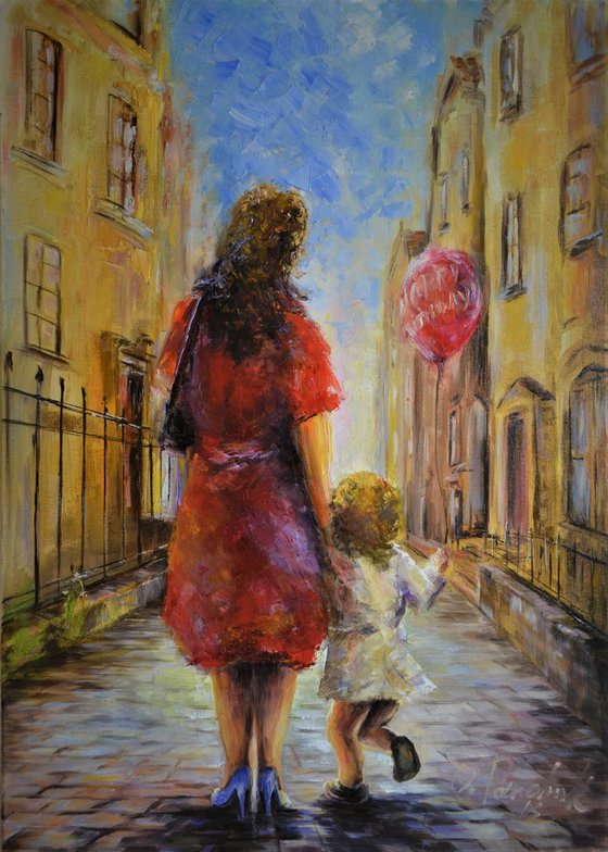 Original oil painting@ '' TWO OF US''