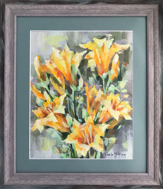 Lillies this morning. one of a kind, original artwork, handmade art.