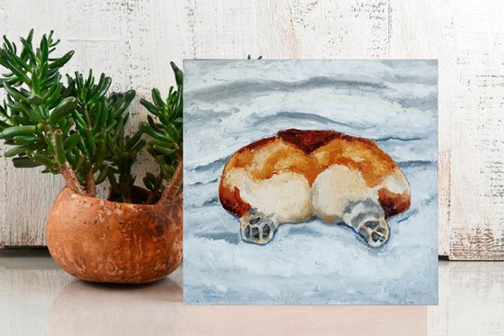 Corgi Painting Original Art Dog Artwork Corgi Butt Wall Art