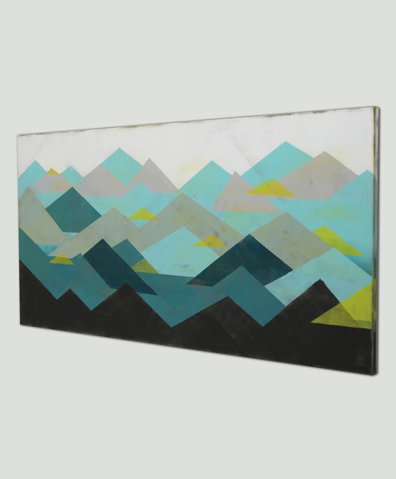 Original Abstract Painting - Traingel Mountain - 140x70cm - Ronald Hunter - 28N