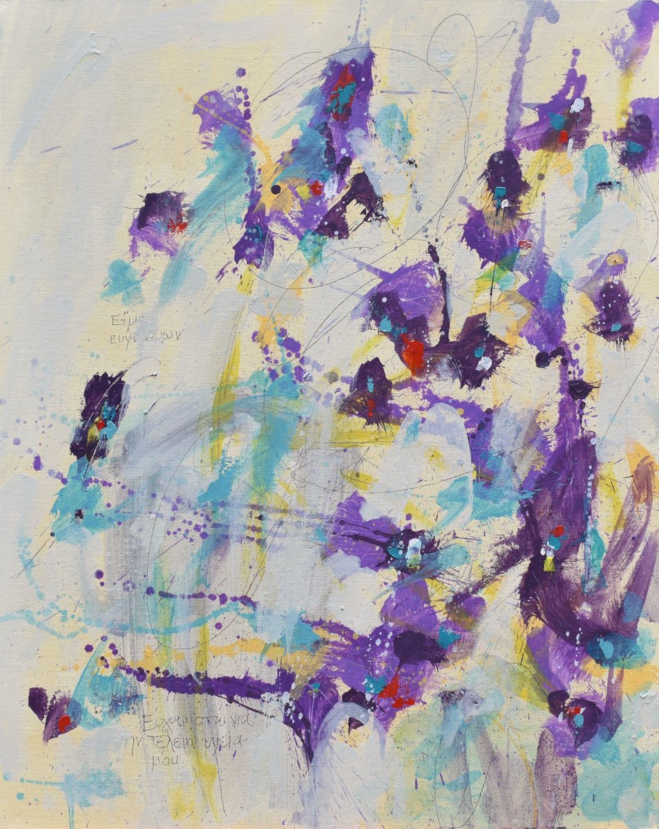 Abstract Oil Painting By Cynthia Ligeros, 16 X 20, Rising Up, Original Artwork