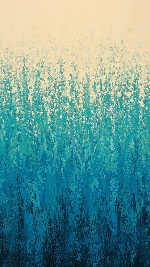 Blue Teal Sand - Seascape by Suzanne Vaughan