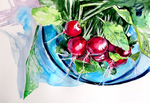 Still life with radish by Kovács Anna Brigitta