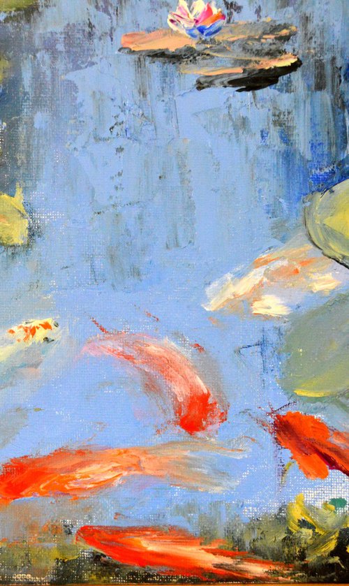 Pond with fish. Sketch by Elena Lukina