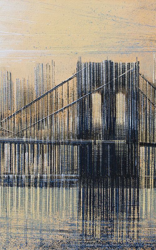New York. The Brooklyn Bridge At Dusk by Marc Todd