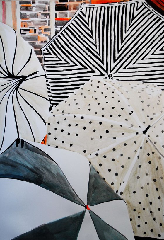 Umbrellas / 72 x 50 cm