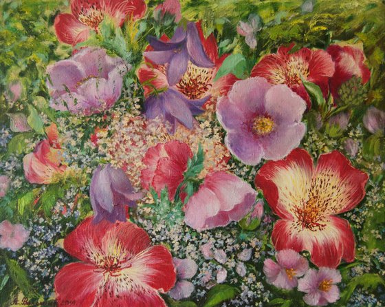 Colorful floral painting 'Flowers for Sofia'