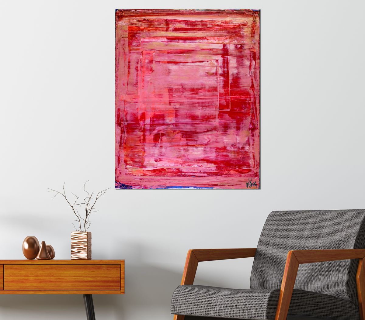 Abstract Acrylic Painting By Nestor Toro, 16 X 20", Coral Spectra By Nestor Toro, Original Artwork