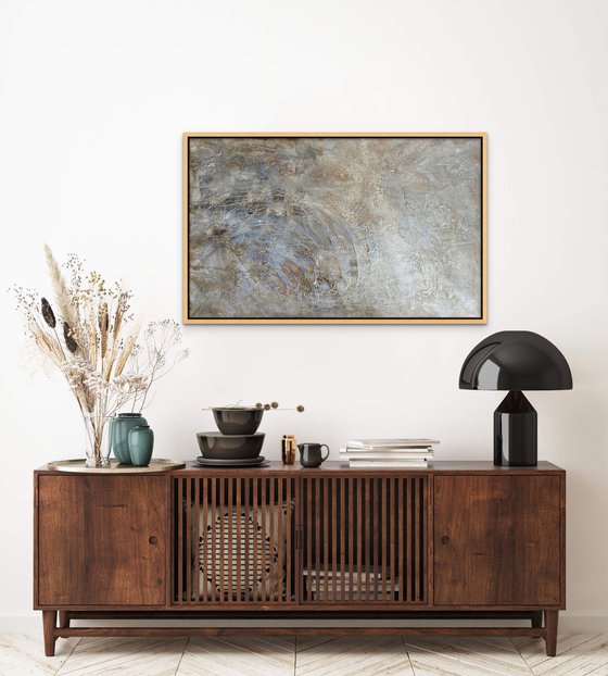HOPES AND DREAMS II. Large Abstract Beige Gold Textured Painting. Modern Art Neutral Colors, Abstraction Landscape Contemporary Artwork for Living Room or Bedroom