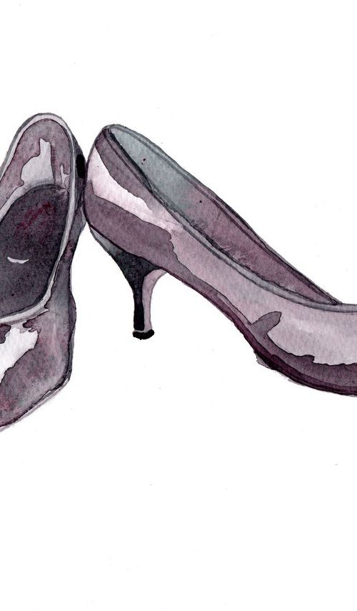 Shoe Sketch #5 - Gestural Impressionist Still Life Portrait by Eleanore Ditchburn