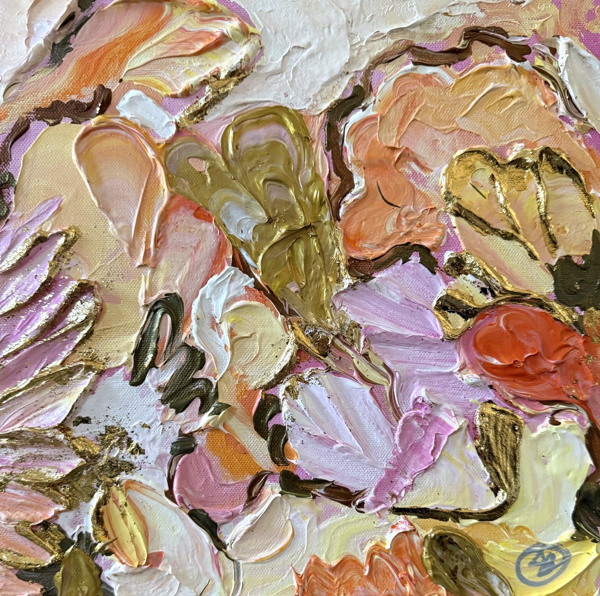 Organic Abstract Acrylic Painting By Daria Borisova, 12 X 12, Morning Light, Original Artwork